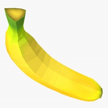 cartoon banana c4d design flat food fruit hippiekoala lower model poly sweet 3d print model - Mito3D
