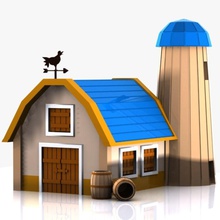 cartoon barn animal architecture barrel building city countryside farm game house model shed silo stable stall storage store structure toon town toy village virtualhorizonstudio warehouse 3d print model - Mito3D