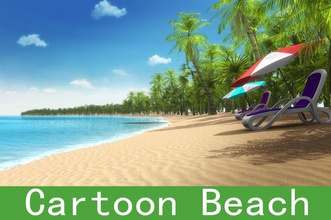 karikatür plaj mimarlık bar çizgi film cg dreamer kulübü olaylar egzotik sıcak ada manzara model palm cennet parti sahne deniz manzarası spor yaz güneş yüzme tatil 3d print model - Mito3D