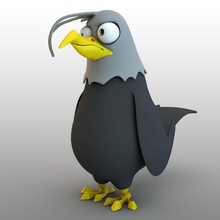 cartoon uccello animale bird cartone animato carattere fumetti divertente scontroso makbeton modello 3d print model - Mito3D