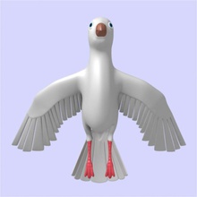 karikatür kuş ahearnart3d hayvan çizgi film tavuk şehir güvercin model Kaya gökyüzü toon beyaz 3d print model - Mito3D
