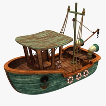 cartoon boat 3d alienpioneer model motorboat recreational shipping toy transport watercraft 3d print model - Mito3D