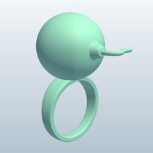 cartoon bomb v1 ring jewelry printable lowpoly 3d print model - Mito3D