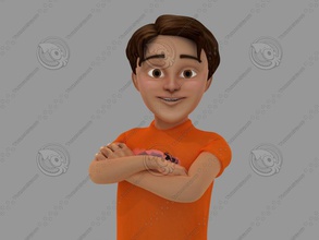 cartoon boy rigged animated animation body cat catrig character child comic film funny guys handsome high human kid male man metdiu model nice people quality ready rig thin toon 3d print model - Mito3D