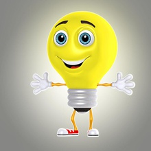 cartoon lampadina 1 architettura la cartone animato carattere elettrico l'elettricità elementi energia faccia divertente di vetro casa interni kengustudio lampada luce una spia modello sorriso 3d print model - Mito3D