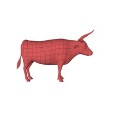 de dibujos animados toro base malla 3pdmedia animal la bull en el ámbito doméstico granja cuerno caballo los mamíferos modelo toon 3d print model - Mito3D