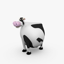 cartoon bull animal black character cow farm model syrak white 3d print model - Mito3D