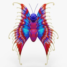 borboleta dos desenhos animados animais bonita erro o personagem a cor bonito elena shvets fantasia voar insetos modelo traça papillon asa 3d print model - Mito3D