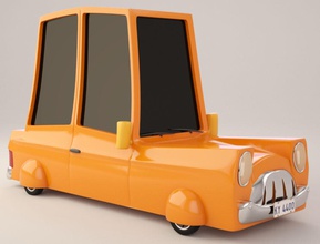 cartoon carro 3d de dos desenhos animados henryrietra modelo pneu toon brinquedo transporte do veículo 3d print model - Mito3D