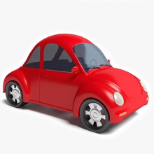 2 karikatür araba abramsdesign otomobil çizgi film model kırmızı uzatılmış toon araç 3d print model - Mito3D