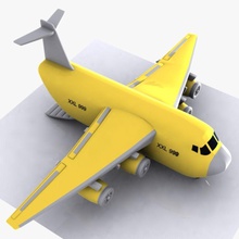 de dibujos animados un avión carga aire la aeronave transporte aeropuerto comercial vuelo mercancías carguero juego bueno jet kid modelo moderno del pasajero plano cielo toon juguete virtualhorizonstudio 3d print model - Mito3D