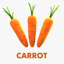 cartone animato di carota la deliziosa pranzo cibo fresco divertente giardino succosa cucina modello mun4kin natura arancione pianta root l'insalata toon verdure vegetariano 3d print model - Mito3D