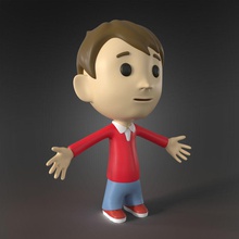çizgi film karakteri 3d vücut çocuk karakter toplama komik çocuklar yüksek insan küçük adam model güzel insanlar kalite doku ince toon 3d print model - Mito3D