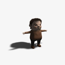 cartoon character body boy child curly fat fur hair hairy human humanoid jpwood78 kid lower man model people person poly rig short toon 3d print model - Mito3D