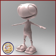 personnage de dessin animé 4d cerveau alien garçon caractère bande-dessinée les créatures la fantaisie fi gratuite drôle le kid peu modèle personnes sci toon 3d print model - Mito3D