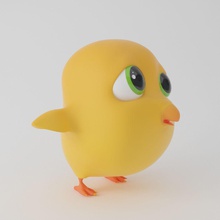 çizgi film kız Görünümüdür hayvan bebek kuş c4d karakter hatun tavuk chuck sevimli fbx komik oyun çocuk yavrucak kiviive model nestle güzel n evcil poulth toon oyuncak V-ray'in Hayvanat Bahçesi 3d print model - Mito3D