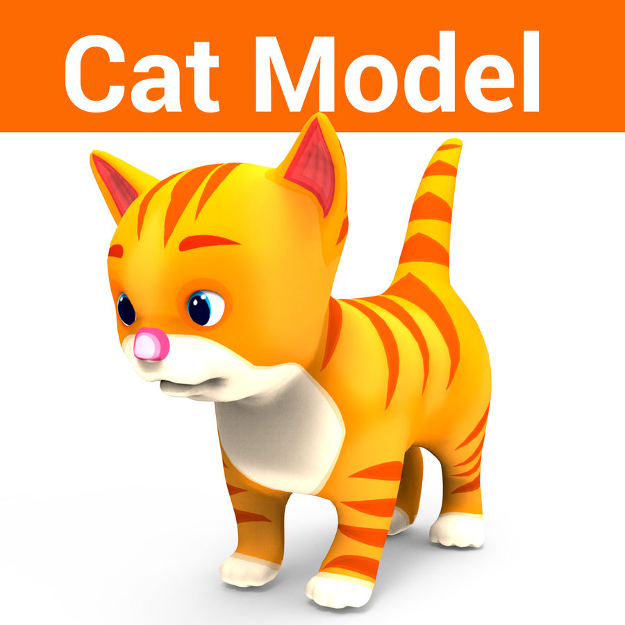 cartone animato carino gattino low poly 3d animale cat carattere nazionali felino kid kitty poco più in basso modello gattina mouch001 poli cucciolo figa siamese piccolo tomcat toon giocattolo 3D print model - Mito3D