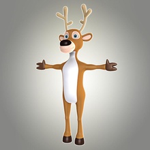 cartoon deer 7 biped animal character christmas claus cool cute elk fun funny holiday kengustudio mamal mas model moose reindeer rudolph santa toon topology winter x xmas 3d print model - Mito3D