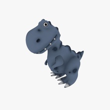 çizgi film dinozor trex 3pdmedia hayvan sevimli dino dinozorlar jurassic daha düşük model otopark poly rex t toon oyuncak tyrannosaurus 3d print model - Mito3D