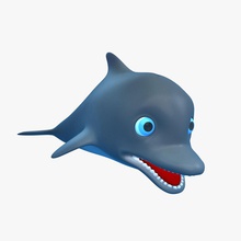 karikatür Yunus hayvan animasyonlu su çizgi film karakter günde 3 defa delphin dolfin balık kama memeli model mt rig toon truncatus tursiop balina 3d print model - Mito3D