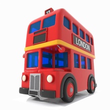 karikatür çift katlı otobüs antika taksi araba çizgi film şehir klasik Koç decker oyun ağır london model yolcu halk toon oyuncak ulaşım Seyahat kamyon araç virtualhorizonstudio 3d print model - Mito3D