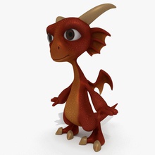 karikatür ejderha bebek kırmızı canavar çizgi film karakter yaratıklar sevimli fantezi komik oyun gamedev insan küçük model güzel sürüngenler kanat zerkalo tmy 3d print model - Mito3D