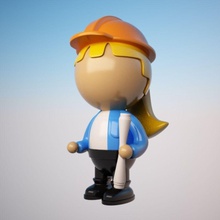 cartoon engineer character female animation business education employee employment game girl human job labourer lady man model occupation playing task toon toy virtualhorizonstudio woman work worker workman 3d print model - Mito3D