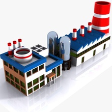 çizgi film Fabrikası mimarlık bina şehir elektrik fabrika oyun jeneratör mal ev endüstriyel Sanayi makine imalat fabrikada model bitki yapısı toon oyuncak köy virtualhorizonstudio 3d print model - Mito3D