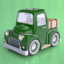 dessin animé de la ferme camionnette antique voiture mignon glenn dawick lourd l'intérieur peu modèle choisir pick-up stylisé toon jouet le camion jusqu' ute van véhicule 3d print model - Mito3D