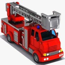 cartoon caminhão de bombeiros 2 carro dos desenhos animados o motor luta fogo bombeiro jogo pesado a máquina modelo recebimento público vermelho segurança semi serviço suv toon brinquedo van do veículo virtualhorizonstudio wheen 3d print model - Mito3D