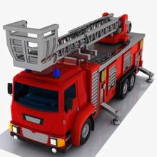 3 karikatür yangın kamyon araba çizgi film motor mücadele ateş itfaiyeci oyun ağır makine model pikap halk kırmızı güvenlik yarı hizmet suv toon oyuncak van araç virtualhorizonstudio wheen 3d print model - Mito3D