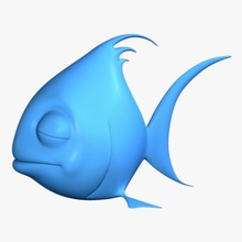 cartoon-Fisch Tier cartoon Charakter comic Niedlich Gesicht Fisch goktugg Kopf Modell Mund Ozean Meer toon Unterwasser 3d print model - Mito3D