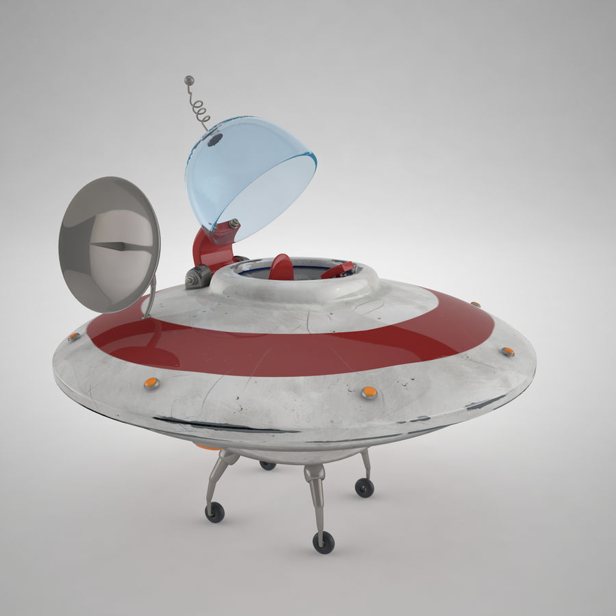 karikatür uçan Daire uzaylı çizgi film cruiser fi sinek jet loshivich metal model ay eski gezegen plastik retro roket sci nakliye alanı uzay aracı gemisi tarz oyuncak ulaşım Seyahat ufo araç vintage 3D print model - Mito3D