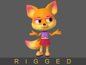 dessin animé de la fox animal cat cg rêveur caractère féline l'homme modèle rig wilde zootopia 3d print model - Mito3D