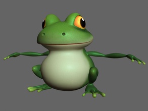 bande dessinée de grenouille amphibiens animal dessin animé cg rêveur caractère la vert le cavalier modèle costume crapaud toon 3d print model - Mito3D
