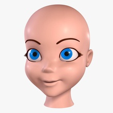 karikatür kız kafası anatomi vücut büstü çizgi film karakter çocuk komik sevimli göz yüz peri kadın goktugg baş insan küçük model ağız burun insanlar portre toon 3d print model - Mito3D