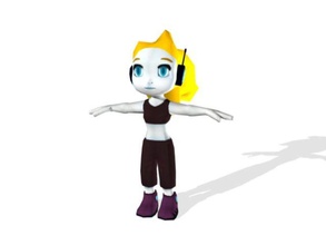 cartoon girl character android cave child curly face female fi fishzombie game human kid little lower model obj people poly robot sci story young 3d print model - Mito3D