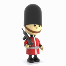 cartoon guard arm army british character empire foot force game guys human infantry job kid king life male man model monach palace queen rifle royal soldier toon tourist toy virtualhorizonstudio weapon 3d print model - Mito3D