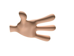 cartoon hand Anatomie Körper Charakter Extremitäten finger komisch Mensch Gliedmaßen Modell Haut toon weeger 3d print model - Mito3D