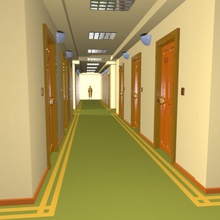 cartoon otel koridorunda konaklama amfora mimarlık bina çizgi film koridor tasarım kapı giriş oyun hall ev hostel iç model geçit sahne toon oyuncak virtualhorizonstudio 3d print model - Mito3D