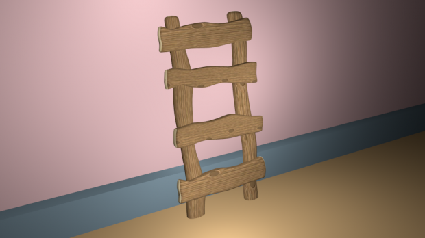 cartoon ladder medieval lowppoly architecture 3D print model - Mito3D