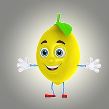cartoon lemon 3d character citrus face food fruit fun funny kengustudio lime model toon tree tropic yellow 3d print model - Mito3D