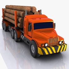 karikatür günlüğü taşıyıcı lhv araba sepeti çizgi film orman oyun ağır günlük uzun lorry model süper toon oyuncak traktör ulaşım ağaç kamyon gövde araç virtualhorizonstudio tekerlek ahşap 3d print model - Mito3D