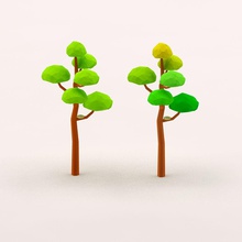 karikatür düşük poli Afrika ağaçları 3d sanat çizgi film fantezi orman oyun grafik resimde manzara daha minimalist model yuva paulsendesign bitki poly savanah toon ağaç birlik 3d print model - Mito3D