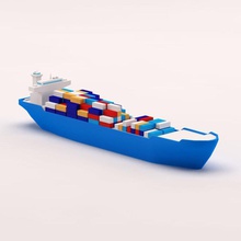 cartoon low poly cargo ship container game harour lake lower marine model ocean paulsendesign port routes sea shipping storm test transport unity vehicle vessel water waves 3d print model - Mito3D