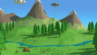 cartoon low poly landscape scene animation architecture collection environments exterior fantasy forest game lower model nature pack paulsendesign plant playing set spruce toon toy tree wood 3d print model - Mito3D