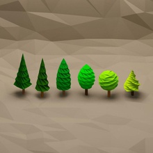 cartoon low poly tree pack 4 animation assets character child collection environments exterior fantasy forest game lower model nature paulsendesign pine plant playing set spruce toon toy wood 3d print model - Mito3D