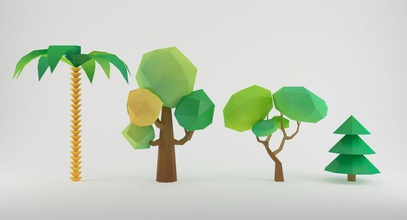 cartoon low poly tree character child collection environments exterior fantasy forest game green kiviive lower lowpoly model nature pack palm pine plant playing set spruce toon toy wood 3d print model - Mito3D