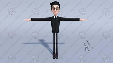 cartoon man character low poly game ready artist guys human junior lower male model 3d print model - Mito3D