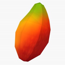 cartoon mango design flat food fruit hippiekoala lower model poly 3d print model - Mito3D